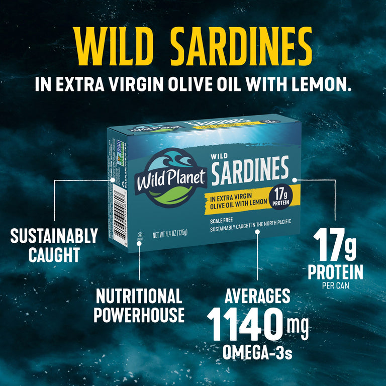 Wild Sardines In Extra Virgin Olive Oil with Lemon