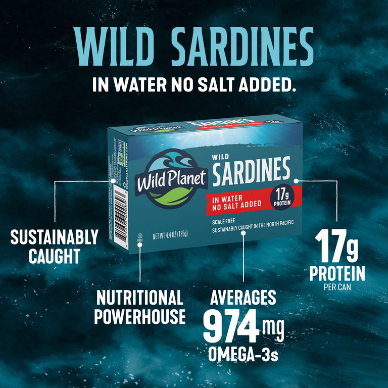 Wild Sardines In Water No Salt Added