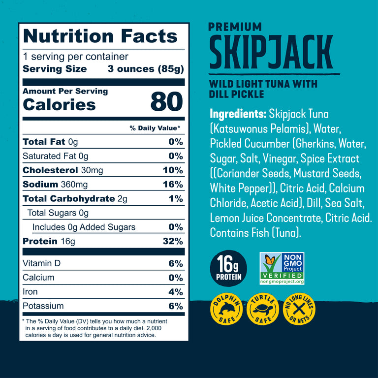 Skipjack Wild Tuna with Dill Pickle