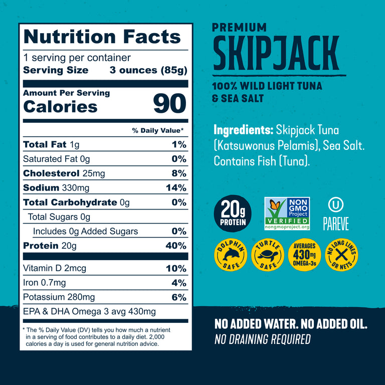 Skipjack Wild Tuna Single-Serve Pouch