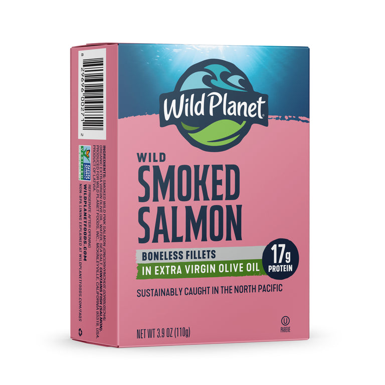 Wild Smoked Pink Salmon Fillets in Extra Virgin Olive Oil
