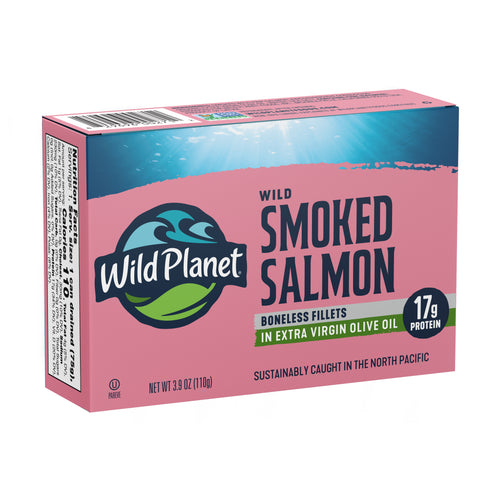 Wild Smoked Pink Salmon Fillets in Extra Virgin Olive Oil