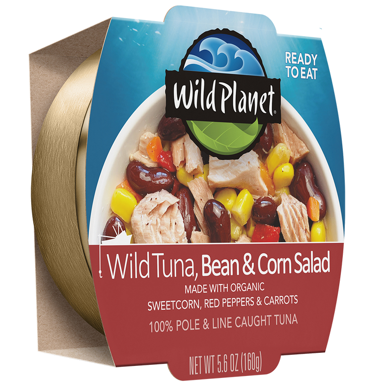 Wild Planet Wild Tuna Bean & Corn Ready-to-Eat Salad Bowl, left view