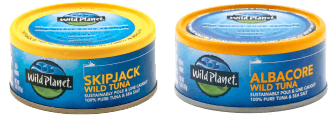 Cans of Wild Planet Skipjack Wild Tuna andAlbacore Wild Tuna