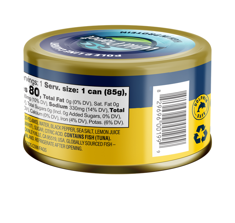 Premium Skipjack Wild Light Tuna with Lemon & Pepper