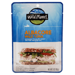 Albacore Wild Tuna Sustainable Pole & Line Caught, 100% Pure Tuna & Sea Salt in a Pouch, Front View with a Tuna Salad Sandwich Photo