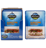 Albacore Wild Tuna Sustainable Pole & Line Caught, 100% Pure Tuna & Sea Salt in a Pouch, Front View and a set of 3 in a box  with text "21 g Protein, Ave 1,100mg EPA and DHA Omega 3 per Serving, Non GMO Project Verified