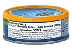 Albacore Solid Wild Tuna In Extra Virgin Olive Oil back of can