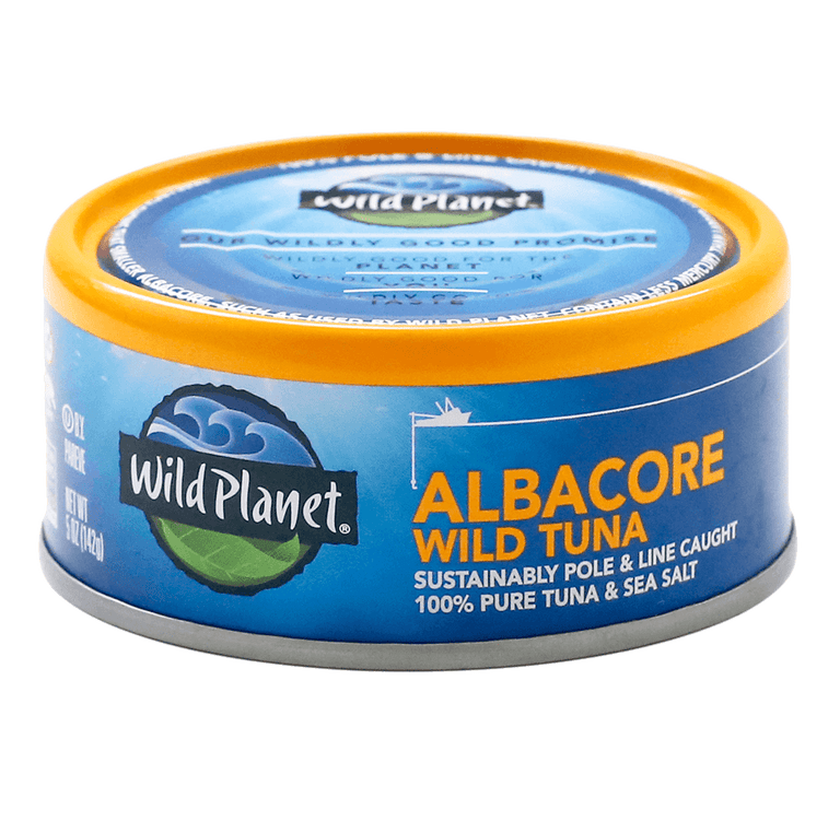 Albacore Wild Tuna front and top of can