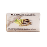 Package of Wild Planet WIld White Anchovies in Water with Sea Salt Nutritional Powerhouse Label