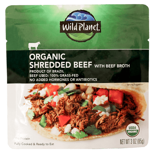 Wild Planet Organic Shredded Beef - front of pouch