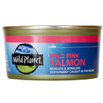 Wild Planet Wild Pink Salmon skinless and boneless 6oz can - front view