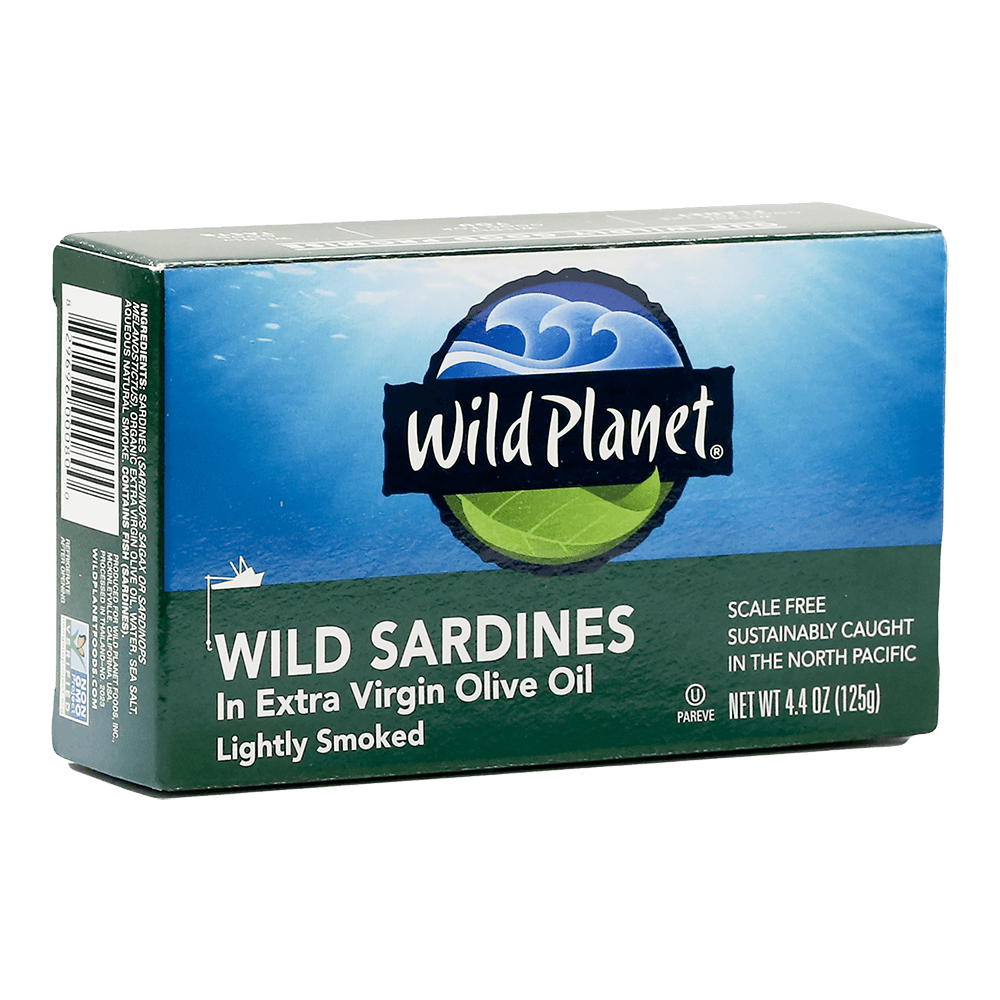 Wild Planet Wild Sardines in Extra Virgin Olive Oil, Lightly Smoked (Pack of 12, 4.4 oz)