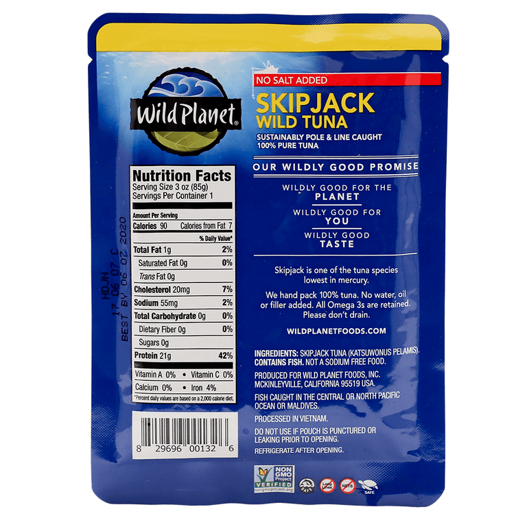 Skipjack Tuna No Salt Added Wild