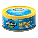 SkipJack Wild Tuna in Can, Sustainably Pole and Line Caught, 100% Pure Tuna and Sea Salt, Top and Front View