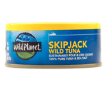SkipJack Wild Tuna in Can, Sustainably Pole and Line Caught, 100% Pure Tuna and Sea Salt,  Front View with Wild Planet Logo