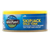 SkipJack Wild Tuna in Can, Sustainably Pole and Line Caught, 100% Pure Tuna and Sea Salt,  Front View with Wild Planet Logo