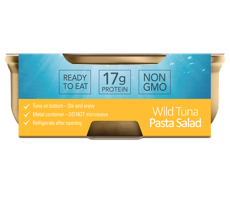 Wild Planet Wild Tuna Pasta Ready-to-Eat Salad Bowl, side panel with protein amount